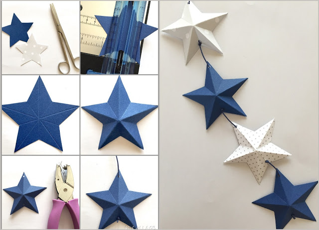 3D paper stars garland tutorial